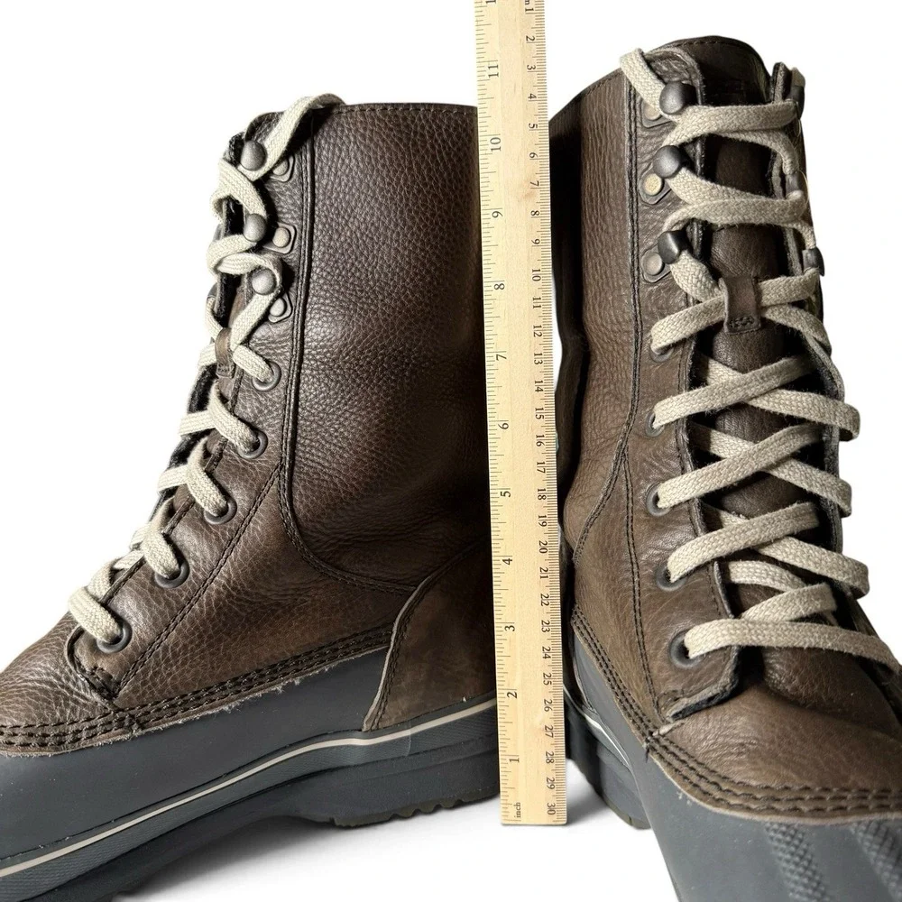 Sorel Boots Mens Size 15 Brown Leather Winter Waterproof Lined Tall Duck Shoes